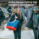 RTIC Ultra-Tough Tote Bag, Waterproof for Beach, Pool, Towel, Grocery, Shopping, Camping, Picnic, Travel, Boat, Heavy-Duty, Puncture Resistant, Large, Navy
