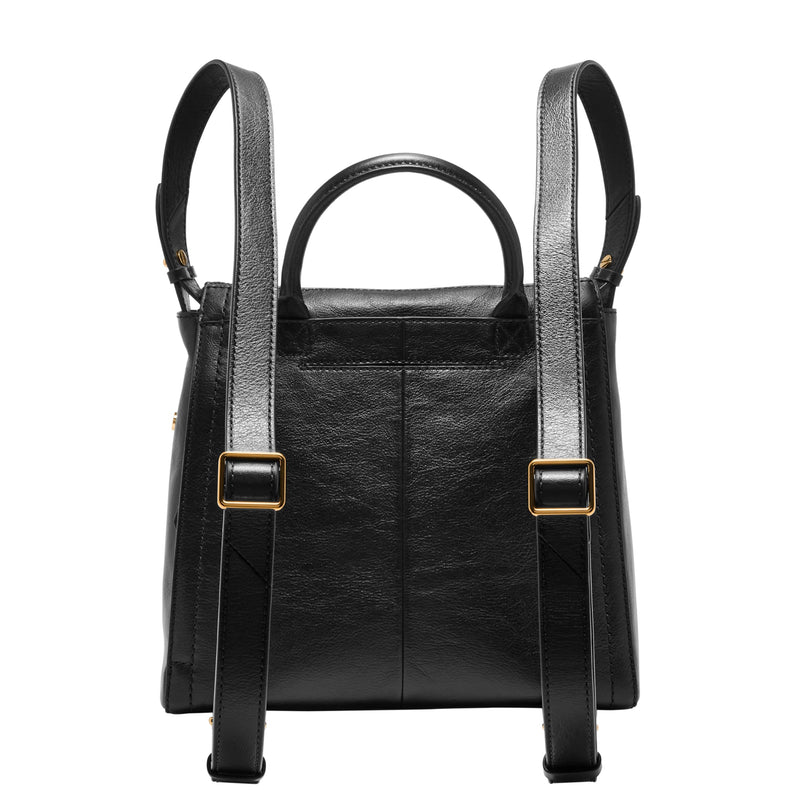 Fossil Women's Parker Eco Leather Convertible Large Backpack Purse Handbag, Black (Model: ZB1515001)