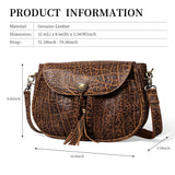 Gexmil Full Grain Leather Cross Body Bag for Women Men, Messenger Bag with Zipper Closure, Vintage Handmade Satchel, Adjustable Strap, Pure Brass Hardware, Buffalo Brown