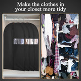 62-Inch Garment Bags Covers,Hanging Clothes Bag, Suit Cover Bags with Clear Window for Hanging Closet Clothes Storage and Travel (Black)
