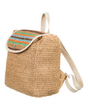 Roxy Woven Straw Backpack | Travel | Vacation | Lightweight | Natural Materials | Eco Friendly, Coco Pearl - Natural Sea