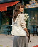 KALIDI Soft Vegan Leather Hobo Bag, Crossbody Purses Satchel for Women with Top Handle,White