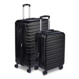 Amazon Basics 2-Piece Hardside Luggage Set (21" Carry-on, 30"), Expandable Suitcases with Spinner Wheels, Scratch-Resistant Surface, Black