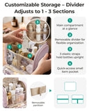 BAGSMART Travel Toiletry Bag with Removable Partition, Puffy Water-resistant Fabric Hanging Organizer for Full-Size Toiletries, Accessories, Black