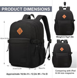 SUPACOOL Black Backpack For School, Bookbag for Boys, Girls and Kids, Boys backpacks, Laptop Compartment,Travel Backpack for Men and Women(Black)