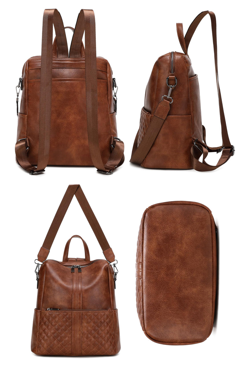 sqlp Daily Use Backpack Purse for Women Vegan Leather Travel Back Pack Fashion Multipurpose Design Shoulder Bags Handbag