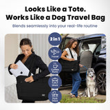 rubyloo Puffer Dog Travel Bag for Dog Moms – Doggy Diaper Bag with Pet Bowls & Food Storage or Everyday Puffy Tote – Doggy Mom Gifts for Women – Lightweight, Travel-Ready Gift for Pet Lovers - Black