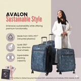 Ricardo Beverly Hills Avalon Softside Carry-On Luggage Made with Sustainable 100% Recycled PET (rPET), Lightweight, Eco-Friendly Travel, Expandable, Dual Spinner Wheels, Serengeti Night, 20-inch