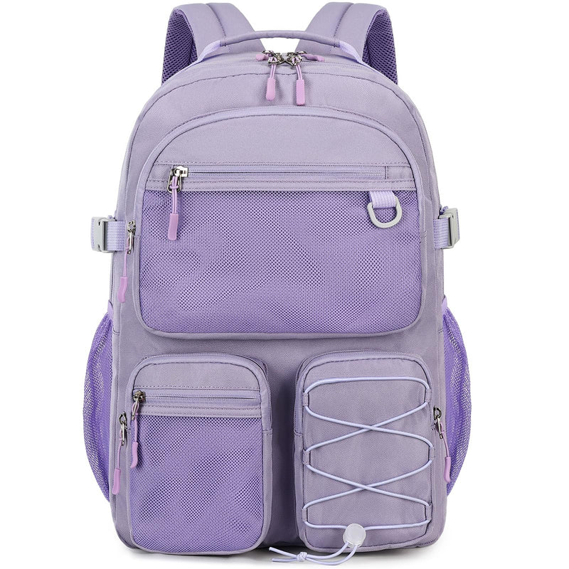 Lohol Water Resistant Backpack with Mulitiple Pockets for Travel Outdoor College, 15.6 inch Laptop Bookbag for Girl and Women (Purple)