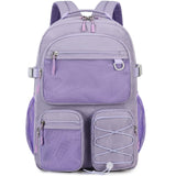 Lohol Water Resistant Backpack with Mulitiple Pockets for Travel Outdoor College, 15.6 inch Laptop Bookbag for Girl and Women (Purple)