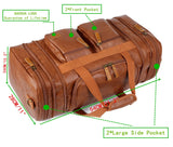 Vegan Leather Travel Duffel Weekender Bag Carry on Overnight Bag Sports Duffel bag For men and Women HB-21 (Brown)