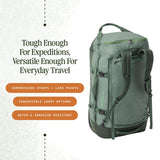 Eagle Creek Cargo Hauler Wheeled Duffel - Durable Duffel Bag for Travel - Easy Access Compartment - Deployable Backpack Straps - Lockable Zipper Opening - Duck Green - 110L