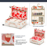 COTRUNKAGE Vintage Suitcases Set on Wheels, 20 Inch White Carry-on Luggage 2 Piece Set with 13" Hard Shell Train Case Womens, Cream White