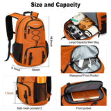 Nerlion Lightweight Foldable 35L Hiking Backpack Travel Backpack for Men Women Camping Waterproof Outdoor Hiking Daypack Backpack Orange