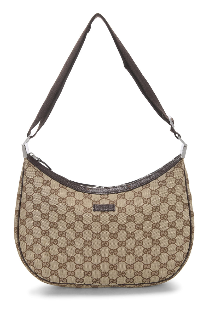 Gucci, Pre-loved Original GG Canvas Round Messenger, Brown