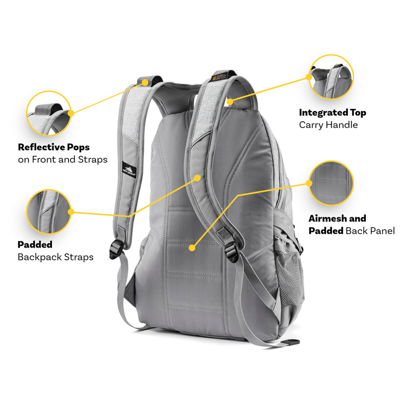 High Sierra Loop Backpack, Travel, or Work Bookbag with tablet sleeve, One Size, Black