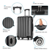 3 Piece Luggage Set Carry On Suitcase,Lightweight Travel Carry-on and Checked Luggage,Rolling Hard Shell Travel Suitcases,with Spinner Wheels TSA Locks,for Men, 20/24/28 Inch (Dark Gray-A, 4 Piece)