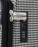 London Fog Cambridge 29" Expandable Spinner, Black White Houndstooth