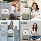 Laptop Backpack for Women Bookbag: 15.6 inch Work School Backpacks with Pouch Pocket for Large Capacity Cup & USB Charger College Book Bag Travel Business Nurse Teacher Bookbags Anti-theft Back Pack