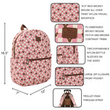 Disney Mickey Mouse Adult Pink Checkered 16.5" Travel Backpack