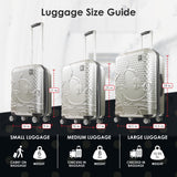 FUL Disney Mickey Mouse 21 Inch Carry On Luggage, Hardside Rolling Suitcase with Spinner Wheels, Silver
