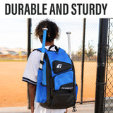 Tonesport Baseball Bag - Backpack for Baseball, Softball, Tball - Adults & Youth Bat Bag - Royal Blue