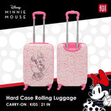FUL Disney Minnie Mouse 21 Inch Kids Carry On Luggage, Hardshell Rolling Suitcase with Spinner Wheels, Pink - Floral