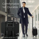 Briggs & Riley Large Spinner Briefcase - Carry On Luggage for Travel, Suitcase with Wheels, Softside Rolling Bag for Men & Women, Fits up to 17" Laptops, Interlocking Handle - @work Collection, Black