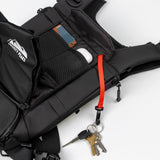 FROSTY PEAKS Summit Hauler Black Chest Pack for Outdoor Sports, Snowboarding and Skiing with Phone Storage, Velcro Holster Compatible, Multiple Pockets, Mesh Back Storage