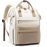 LOVEVOOK Laptop Backpack for Women 15.6 Inch, Travel Backpack with USB Charging Port Large Capacity Laptop Bag, Waterproof Bag for Business College Airline Approved Work Backpack(Beige)