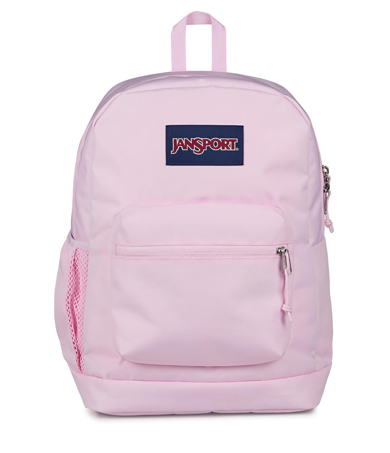 JanSport Cross Town Plus Backpack - Large Main Compartment, Side Water Bottle Pocket, 15-Inch Padded Laptop Sleeve - Pink Ice