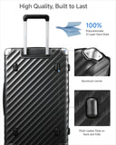 LUGGEX Trunk Luggage,KVT Expandable PC Hard Shell Large Checked 28 Inch Suitcase with Shock - Absorbing Wheels & TSA Lock(EX-Pro,Blue,28 inch,91L-105L)