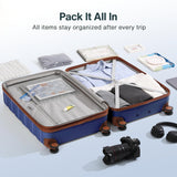 Vipbox Luggage Sets 2 Piece 20/28 Inch (3-YEARS VIP SERVICE) Hardside Expandable Lightweight Ultra Durable 100% Polycarbonate Carry On Travel Suitcase with Spinner Wheels TSA Lock, Classic Blue