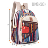 KayJayStyles Natural Handmade Large Multi Pocket Hemp Nepal Backpack (BKPK-4)