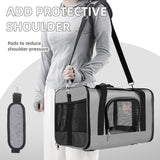 ROYPET Cat Carrier,Portable Pet Carrier Bag for Cats and Small Dogs,Foldable Soft-Sided and Scratch-Proof mesh Cat Bag Pet Carriers,Airline Approved Pet Carrier,Pet Travel Carrier Up to 15 Lbs,Grey