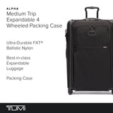 TUMI - Alpha Medium Trip Expandable 4-Wheeled Packing Case - Professional Travel Rolling Luggage - Black