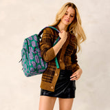 Vera Bradley Women's Bancroft Backpack - Premium Cotton, Iconic Paisley Green Jacket, One Size