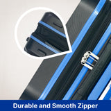 Olympia USA Apache II 22 Inch Expandable Rolling Carry On Lightweight Hardside Double 4 Wheel Spinner Luggage Suitcase with Locking System and Hidden Laptop Compartment, Black/Blue