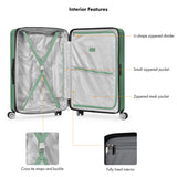 Travel Select Snowcreek Hardside Expandable Spinner Luggage w/USB Port, Green, 21-Inch Carry-on