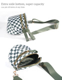 Spacious Checkered Nylon Crossbody Bag Bum Bag Checkered Handbags Wallets for Women (Beans green checkered)