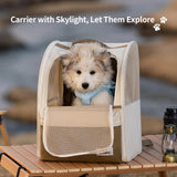 wakytu Cat Carrier Backpack,Steel Wire Frame More Stable,600D Wear-Resistant Oxford Fabric, Dog Carrier Cat Backpacks Suitable for Travel,Beige