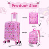 Rosamo Kid’s Luggage Set 6 Piece Suitcase Set 16’’ Hardside Luggage with Spinner Wheels Girls Boys Carry on Luggage Travel Rolling Luggage Airline Approved