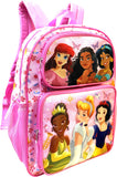 Fast Forward Kid’s Disney Licensed 16” Large School Backpacks with Multiple Pockets (Princess)