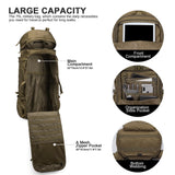 Mardingtop 75L Molle Hiking Internal Frame Backpacks with Rain Cover for Camping,Backpacking,Travelling(Khaki)