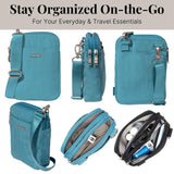 Modern Take Two RFID Crossbody - 5"x7" Lightweight Small Phone Wallet Crossbody Bag - Nylon Travel Purse