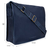 Christmas Gift | ANTONIO VALERIA Albert Blue Oily Wash Leather Messenger Bag for Men