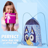 Bluey Swim Bag for Kids, String Bag for Swimming, Sports - Drawstring Backpack