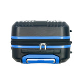 Olympia USA Apache II 22 Inch Expandable Rolling Carry On Lightweight Hardside Double 4 Wheel Spinner Luggage Suitcase with Locking System and Hidden Laptop Compartment, Black/Blue