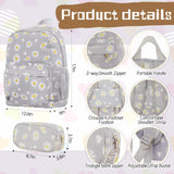 Redbaker 17 Inch 6 Pcs Kids Luggage Set Kids Rolling Luggage Double Pattern Suitcase for Boys Girls (Grey, Daisy Style)