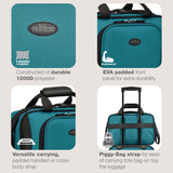 U.S. Traveler Rio 14" Travel Tote Bag, Lightweight 1200D Carry-On Bag for Women & Men, Teal